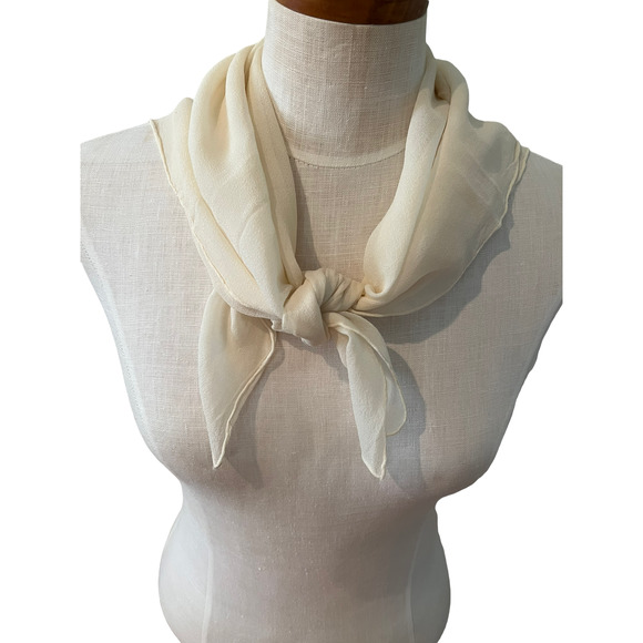 Vera Neumann Accessories - Vintage Vera Neumann cream chiffon silk scarf